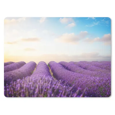 Produktbild von MuchoWow® Mauspad Mousepad Lavendel - Himmel - Wolken - Blumen 23x19 cm - Mousepads - Maus Mat - Pad - Mausunterlage - Schreibtischunterlage - Mauspad