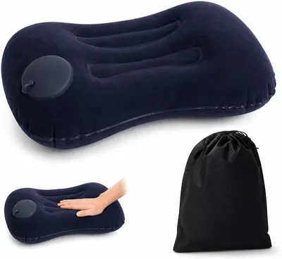 Produktbild von Reisekissen aufblasbar, marineblau, ergonomisch, für Camping