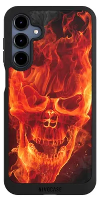 Produktbild von NIVOCASE Handyhülle für Samsung Galaxy A16 5G Hülle NIVOpure Case Schwarz Feuer Schädel Totenkopf