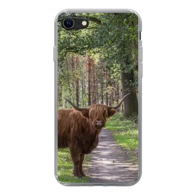 Produktbild von MuchoWow® Handyhülle Schutzhülle Hülle für iPhone SE 2020 Schottischer Highlander - Kröte - Baum Silikon Softcase Handy Hülle - Kartenbesitzer