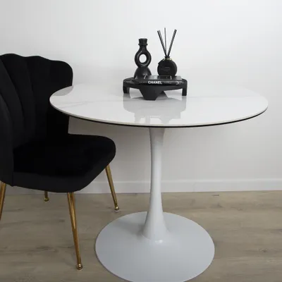Produktbild von Milton & Oldbrook Esstisch Ø 90 cm Prague Keramik Weiß