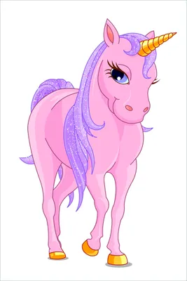 Produktbild von Wallario selbstklebendes Poster - Einhorn in rosa mit Schweif in lila II, Größe: 61 x 91,50 cm