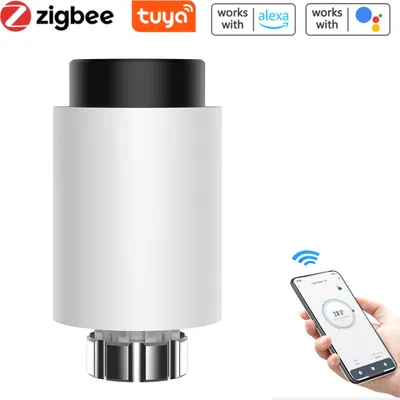 Obrázek produktu pro Chytré termostatické radiátorové ventily s LED displejem Programovatelný termostatický regulátor vytápění pro domácnost Podporuje mobilní aplikaci/hlasové ovládání