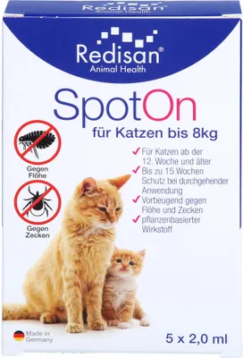 Produktbild von Redisan Spot On für Katzen -gegen Zecken und Flöhe, 5X2 ml AMP