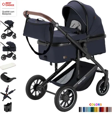Image de Poussette 2 en 1 Daliya® FLEXI-PRO – Polyvalente, poussette de voyage légère, convertible en poussette de sport, grand panier, sûre