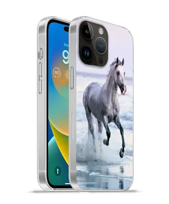 Produktbild von MuchoWow® Handyhülle Schutzhülle Hülle für Apple iPhone 14 Pro - Softcase Pferd - Meer - Pastell Silikon Softcase Handy Hülle - Umschlag