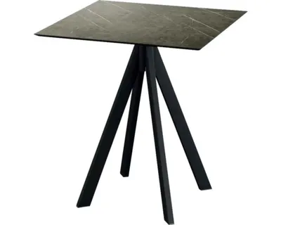 Produktbild von Infinity Terrassentisch Schwarz gestell + Midnight Marble HPL 70x70 cm