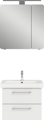 Produktbild von Pelipal Badmöbel-Set BxHxT 70 x 200 x 44 cm Frontfarbe weiß mit Waschtisch Keramik weiß Griff chrom H10565011400M11