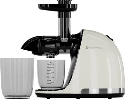 Produktbild von KitchenBrothers Slow Juicer - Entsafter - Obst- und Gemüsepresse - 700ml - Mit Fruchtfleischbehälter - Champagner