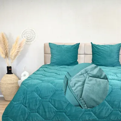 Produktbild von HappyBed - 140x200 cm - Waschbare Bettdecke ohne Bezug - Bedruckte Bettdecke ohne Bezug - Bettwäsche - Emerald Green