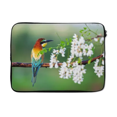 Produktbild von MuchoWow® Laptop Hülle 13 Zoll Vogel - Bienenfresser - Blumen Laptoptasche - Laptophülle - Sleeve - Rundumschutz