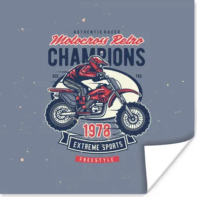 Produktbild von MuchoWow® Poster Mancave - Sport - Motocross - Retro 30x30 cm - Wandposter - Printing