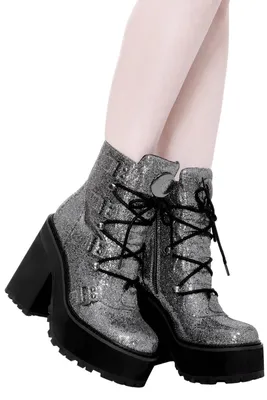 Produktbild von Killstar Plateaustiefel - Broom Rider Platform Boots Glitzer 39