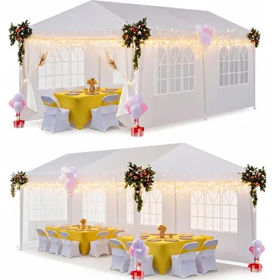 Produktbild von Faltpavillon 3x6m Blau Wasserdicht Stabil mit Seitenwänden und Tasche