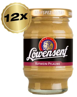 Produktbild von Löwensenf Senfspezialität Rotwein-Pflaume Tönnchen - 12x 100ml
