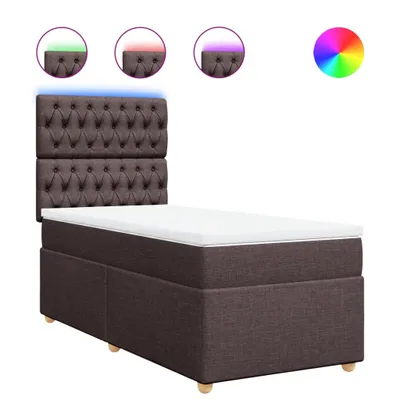 Produktbild von vidaXL Boxspringbett mit Matratze Dunkelbraun 80x200 cm Stoff
