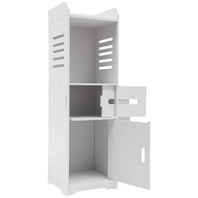 Produktbild von Badezimmerschrank Badeschrank Badkommode Bodenregal Freistehendes Weiß   Schrank Toilettenschrank