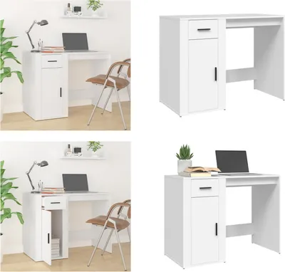 Produktbild von vidaXL Schreibtisch Weiß 100x49x75 cm Holzwerkstoff - Schreibtisch - Schreibtische - Bürotisch - Computertisch