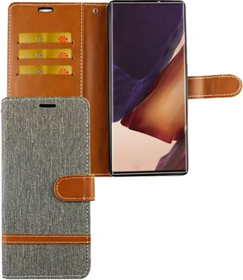 Produktbild von Samsung Galaxy Note 20 Handy Hülle Schutz-Tasche Case Cover Kartenfach Etui Wallet Grau