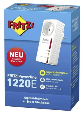 Immagine prodotto di AVM FRITZ!Powerline 1220E - Kit adattatore Powerline collegabile a una presa a muro
