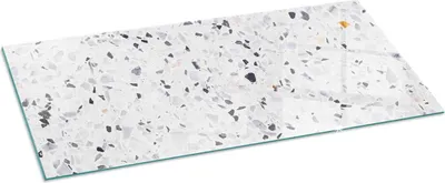 Zdjęcie produktu dla Szklana podstawa do 125x50 cm - piec - płyta kominkowa - szkło ochronne - płyta chroniąca przed iskrami - szklana podstawa ognioodporna - płyta chroniąca przed ciepłem - szklana podstawa ochronna - wzór kamienia z drobinkami