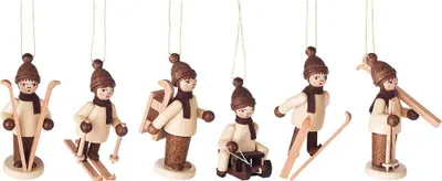 Produktbild von Christbaumschmuck Winterkinder natur, 6 Stück (6cm) von Dregeno Seiffen