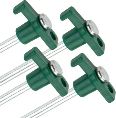 Produktbild von 24 x Stahl-Zeltheringe - Robuste Heringe mit Kunststoffhalter - Felsboden-Heringe für harte Böden - Ideal für Camping und Outdoor