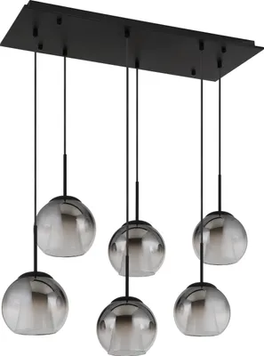 Produktbild von Globo Lighting Hängeleuchte Metall schwarz matt, 6x E27