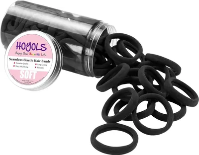 Produktbild von Nahtlose Haarbänder, weicher Stoff, schwarze Bänder, Pferdeschwanz Halter, Stirnbänder, Zubehör, Frauen, Mädchen, 100 Stück