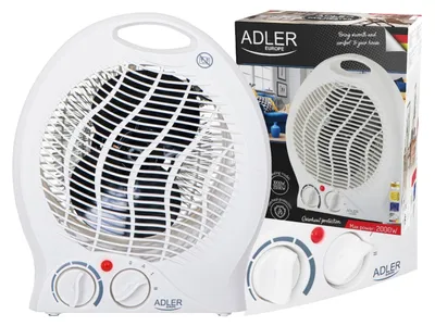 Image de Adler AD 7727 Indoor Blanc 1500 W Ventilateur chauffage d'appoint électrique