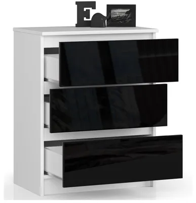 Obrázok produktu pre Komoda 60 cm s 3 zásuvkami, príborník, skriňa, výška 77 cm, hĺbka 40 cm