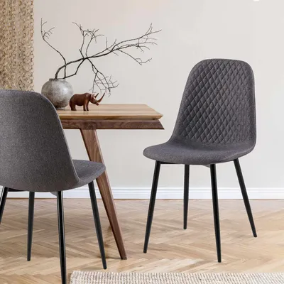 Produktbild von 4er Set Stühle Giverny Stoff dunkelgrau