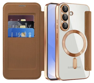 Produktbild von Techsuit - SmartMag Book Hülle für Samsung Galaxy S25 - braun