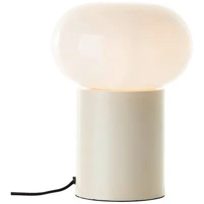 Produktbild von Tischleuchte mit weißem Glas, 27 cm Höhe, E27, beige