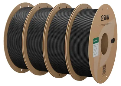 Immagine prodotto di Filamento PLA opaco migliorato eSUN, diametro 1,75 mm, colore nero intenso, confezione da 4 kg