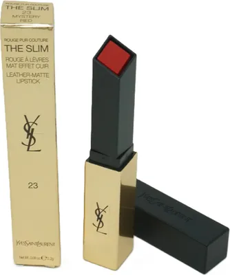 Obrázek produktu pro Tenká matující rtěnka s koženým efektem Rouge Pur Couture The Slim 2,2 g, 23 Mystery Red