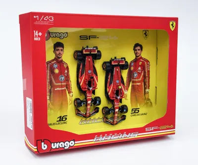Produktbild von Satz von 2 F1 Ferrari SF-24 C.Leclerc/C.Sainz 2024 - Bburago 1:43