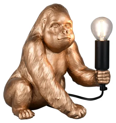 Immagine prodotto di Lampada da tavolo, scimmia, oro, E14, interruttore a cavo, H 23 cm