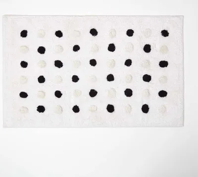 Produktbild von HOMESCAPES Badematte schwarz-weiß gepunktet, 50 x 80 cm - Badvorleger Polka Dots