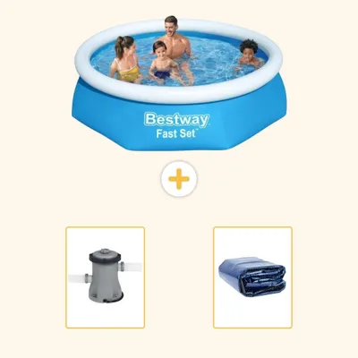 Immagine prodotto di Bestway Fast Set, piscina rotonda - 244x61 cm - 3 pezzi, modello S22268