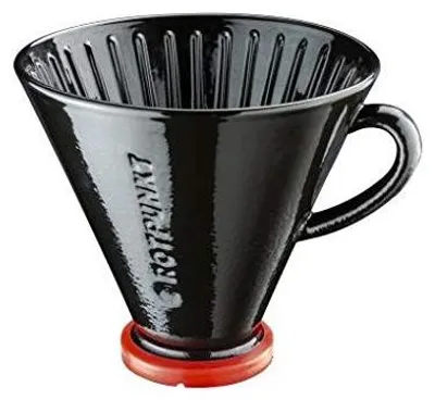 Produktbild von Kaffeefilter aus Porzellan mit Silikon-Adapterring – geeignet für die Zubereitung von Kaffee per Hand