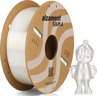 Produktbild von PLA Seide Filament, Weiß, 1 kg Rolle, 1,75 mm Durchmesser, 0,02 mm Toleranz