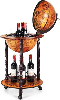 Produktbild von Globe Bar - Hausbar - Barwagen - Globe Bar Deko Stehtisch Globus - 56 x 56 x 98 cm 9,5 kg