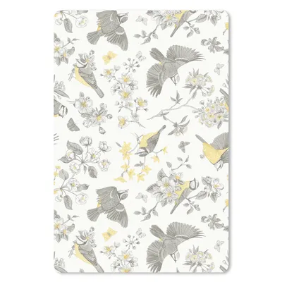 Produktbild von MuchoWow® Mauspad Mousepad Blumen - Vogel - Muster 18x27 cm - Mousepads - Maus Mat - Pad - Mausunterlage