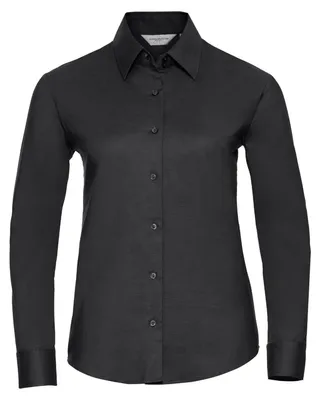 Obrázek produktu pro Russell Collection, košile Oxford s dlouhým rukávem, snadná údržba, model FK743 (velikost 5XL), barva: černá