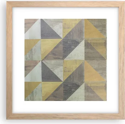 Produktbild von Gerahmtes Poster - Rahmen in heller Eiche - Abstraktion Geometrisch Dreiecke - 30x30 cm - Wand Bild - Wanddeko - Wandbilder - Kunstposter - Wandposter - Bilderrahmen - Bilder - P2NAC30x30-4884