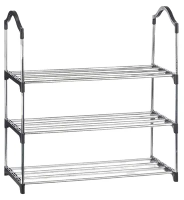 Obrázek produktu pro Botník - černý - 3 úrovně - 39 x 15 x 60 cm - Úložná police