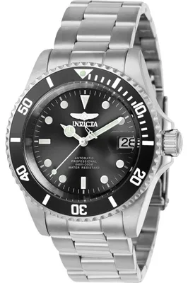 Zdjęcie produktu dla Invicta Pro Diver 24760 Zegarek męski - Mechanizm automatyczny - Stal nierdzewna z czarną tarczą - 40 mm