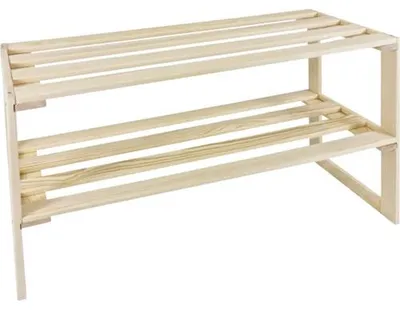 Produktbild von Buildify Holz Schuhregal 80x30x51 cm 2 Böden Tragkraft 60 kg