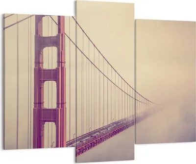 Produktbild von Bild auf Leinwand - Leinwandbild - Brücke Autobahn Infrastruktur - 130x100cm - Wand Bild - Wanddeko - Leinwanddruck - Bilder - Kunstdruck - Leinwand bilder - Wandkunst - CB130x100-3071